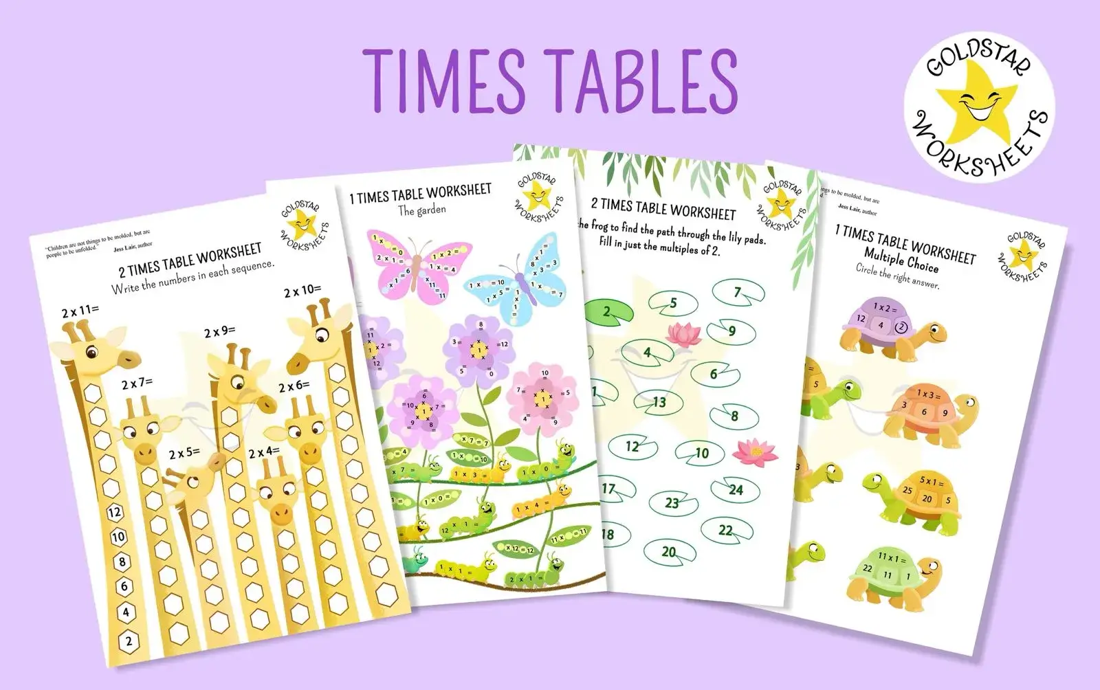 Selection of times table worksheets