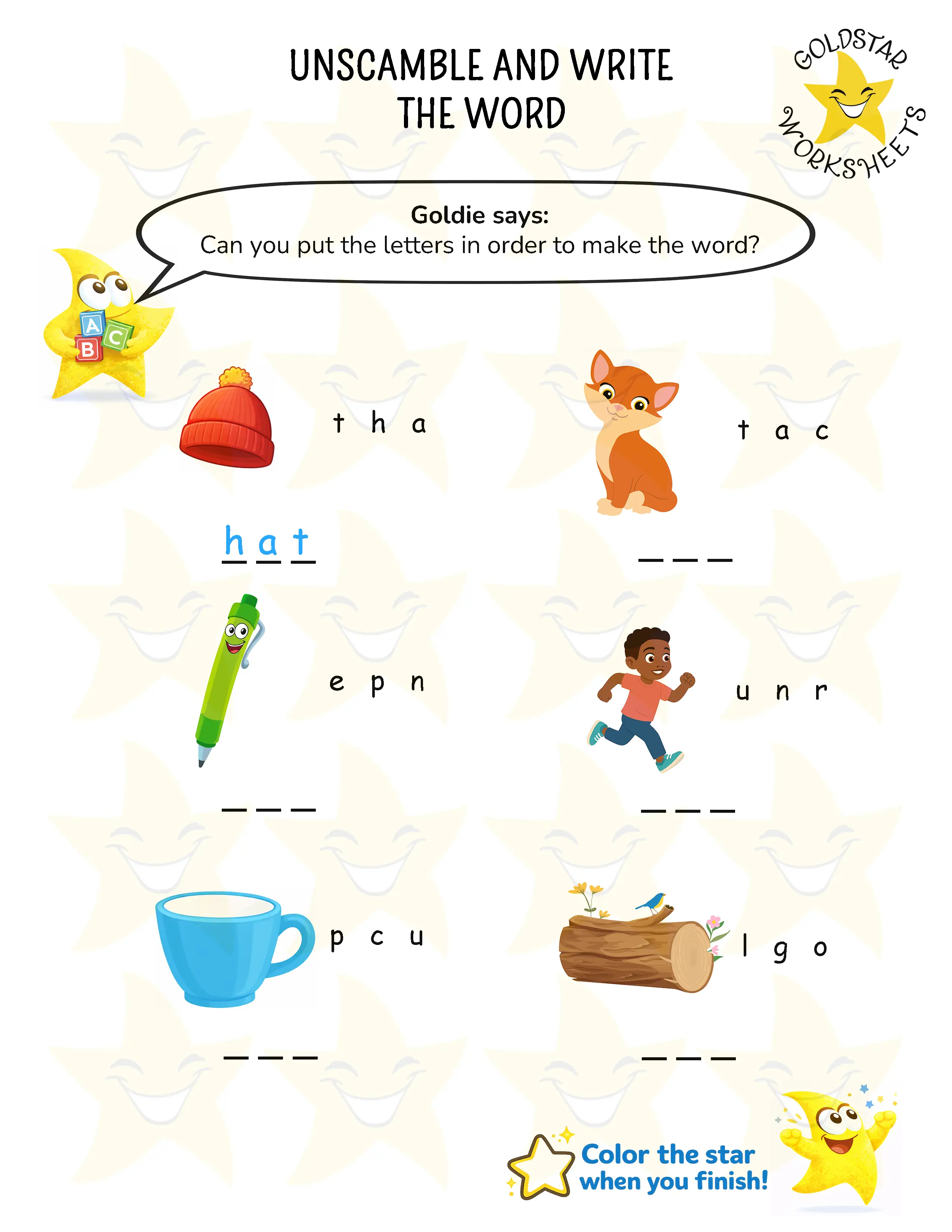 Unscramble and write phoneme worksheets
