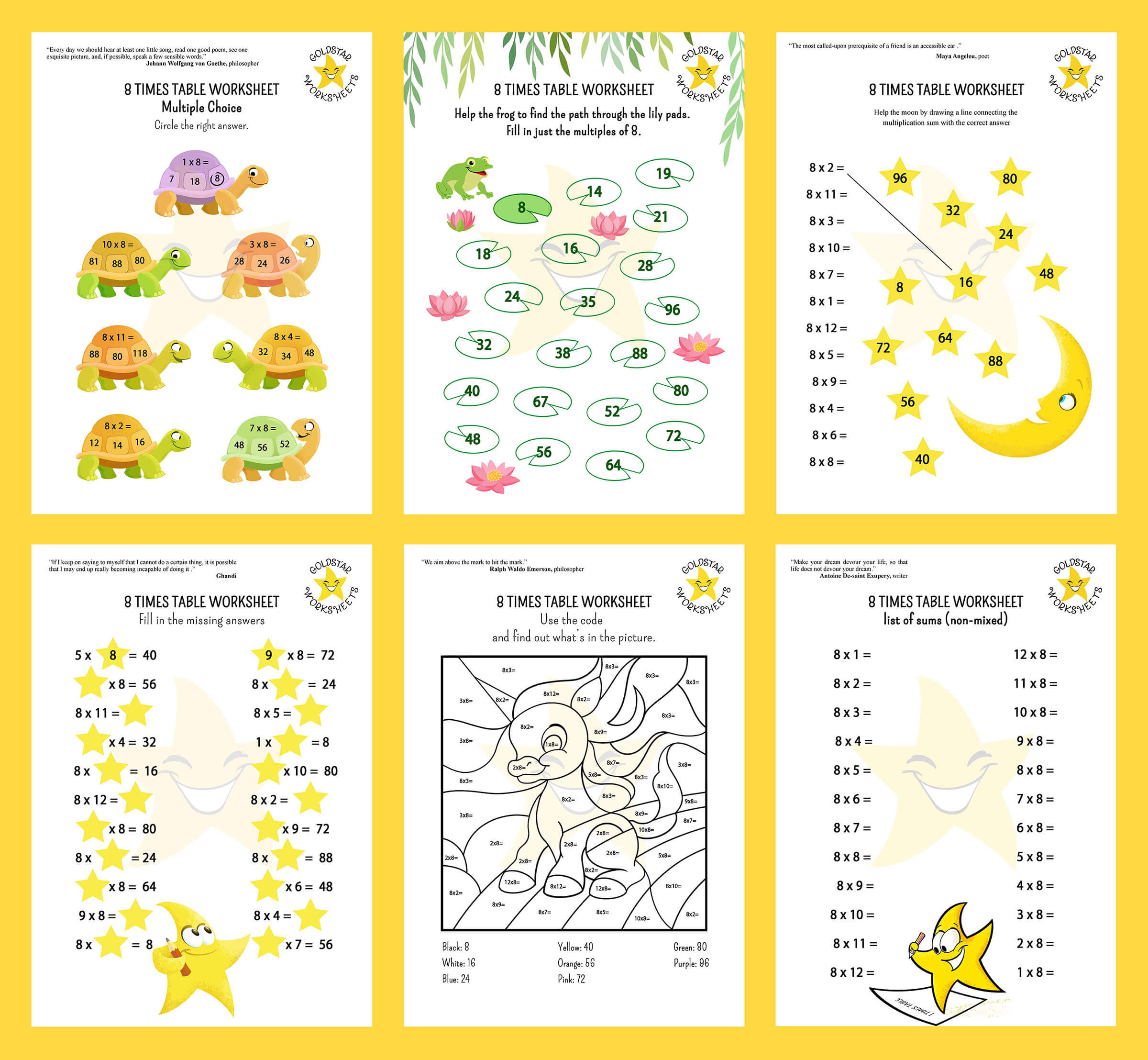 8 Times Table Practice Worksheet